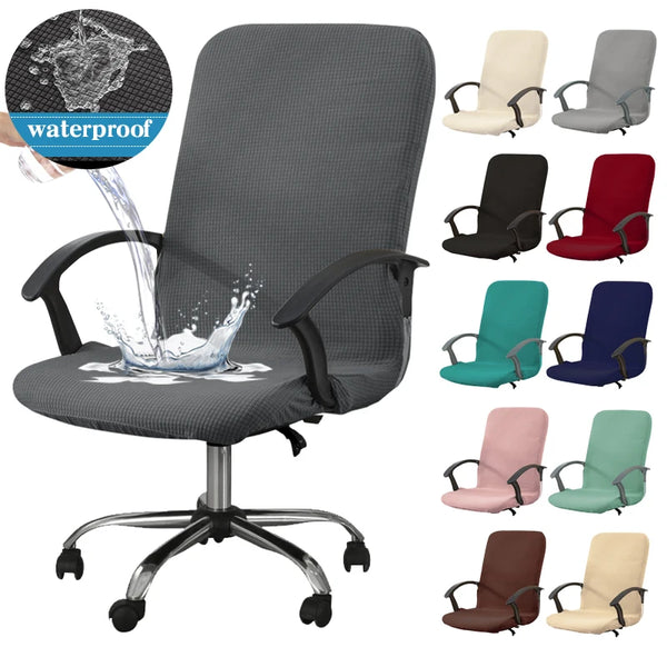 Waterproof Office Chair Covers Jacquard Office Computer Chair Cover Gaming Armchair Seat Cover Elastic Stretch Anti Dirty Removable