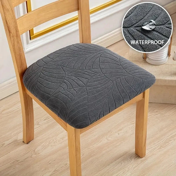 Waterproof Chair Seat Cover For Wedding Hotel Banquet Jacquard Chair Slipcover Dining Room Elastic Jacquard Dining Chair Cover