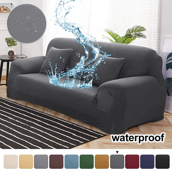 Waterproof Sofa Covers 1/2/3/4 Seats Elastic Solid Couch Cover L Shaped Sofa Cover Protector Bench Covers