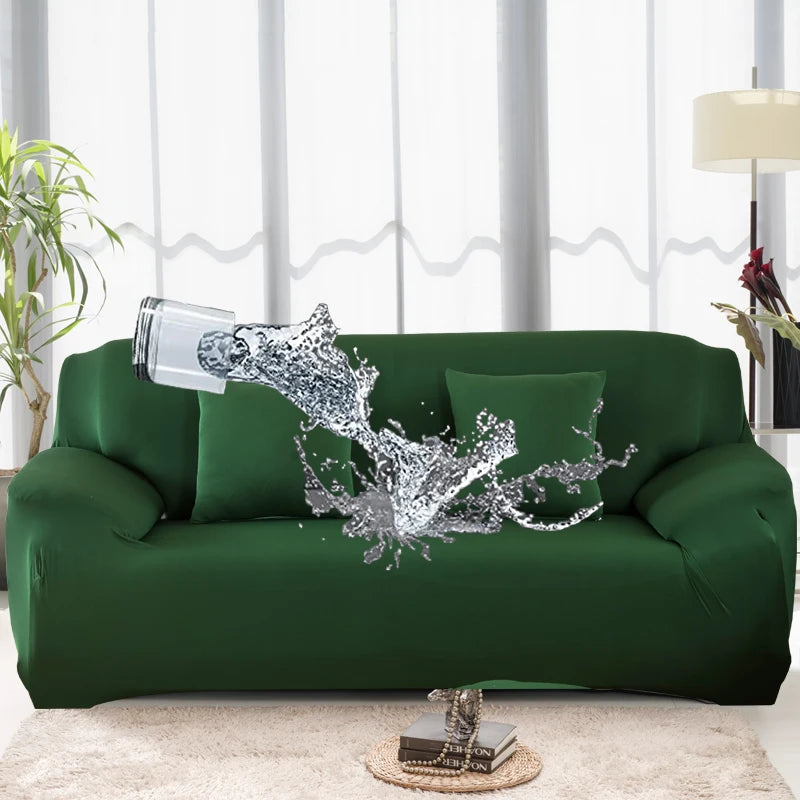 100% Waterproof Stretch Sofa Cover – L Shape Sectional Slipcover – 1-4 Seater, Polyester/Spandex